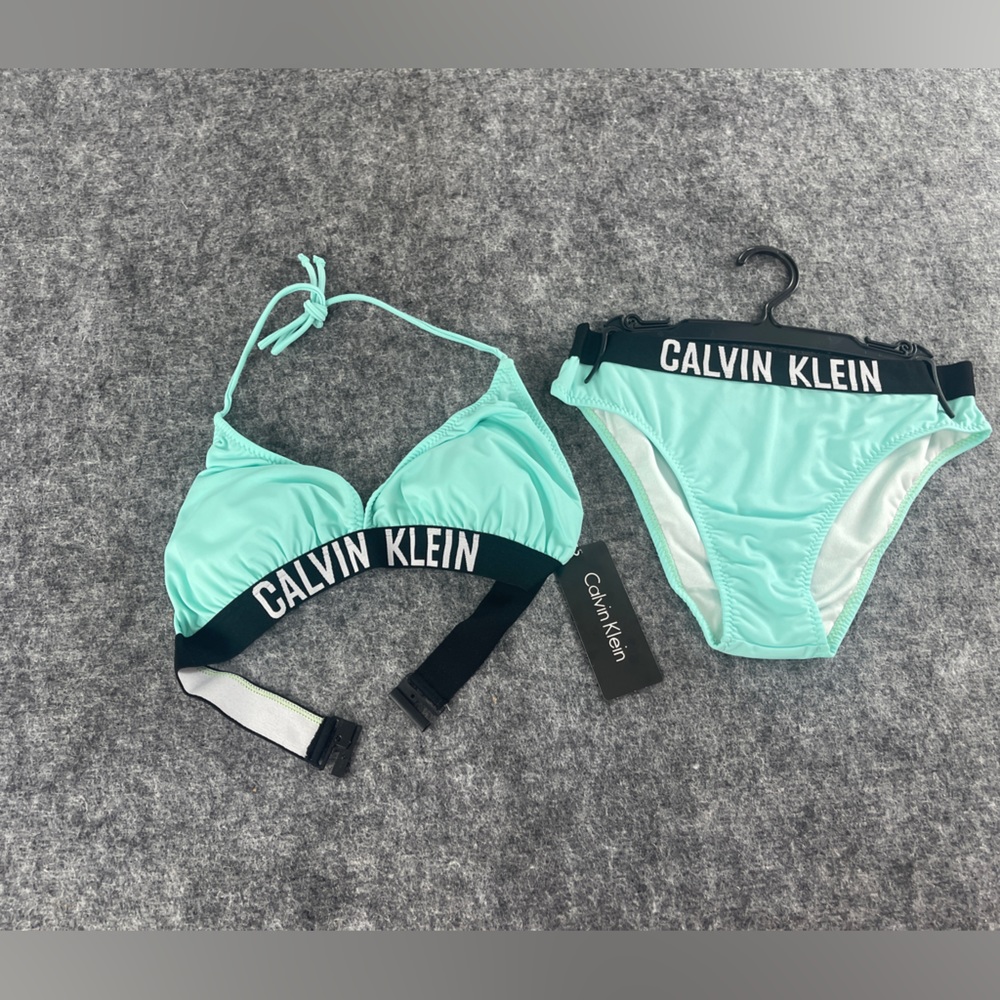 Calvin Klein Bikini Set Womens Blue Teal Swimsuit Beach Body Suit Pick Size N90
